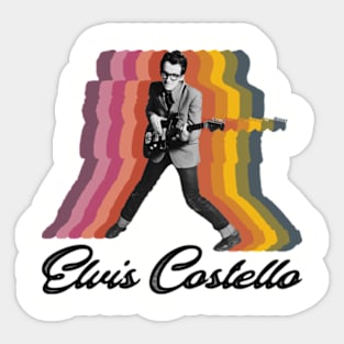 Elvis Costello Retro Fade Sticker